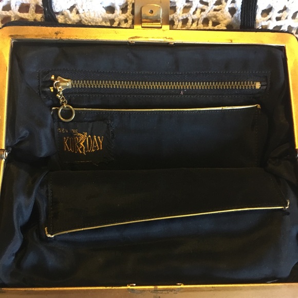 VINTAGE KORDAY BLACK HANDBAG - Picture 6 of 7